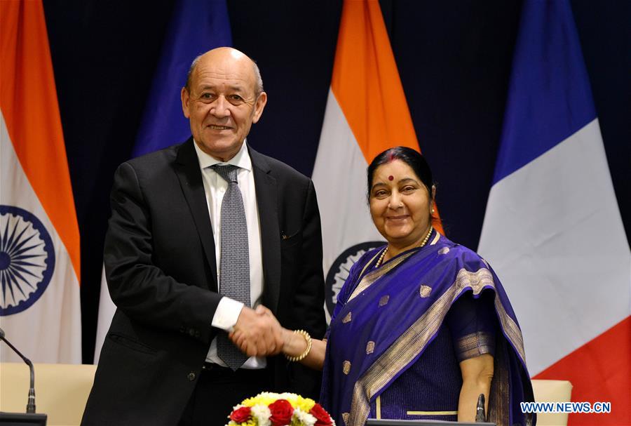 INDIA-NEW DELHI-FRANCE-FOREIGN MINISTERS-MEETING