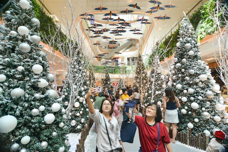 Decorations set up for upcoming Christmas season in Kuala Lumpur