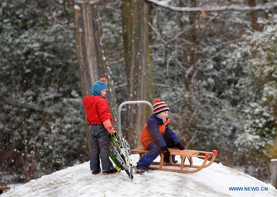 GERMANY-FRANKFURT-SNOWFALL