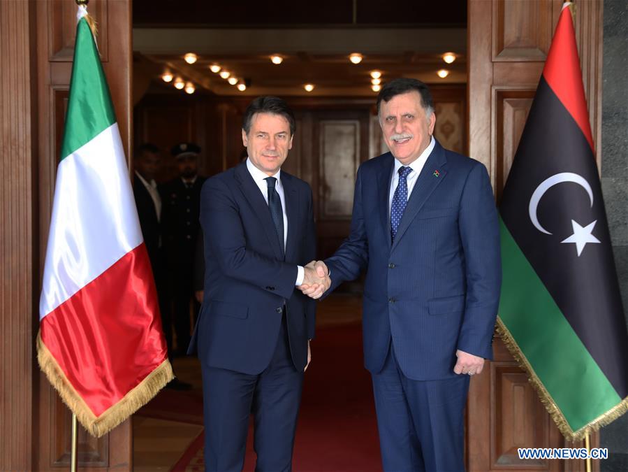 LIBYA-ITALY-PRIME MINISTERS-MEETING