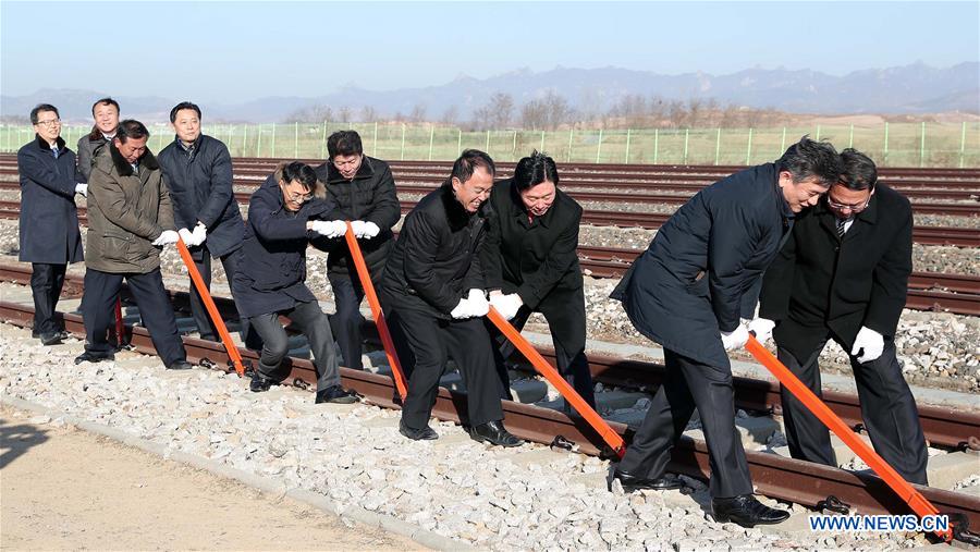DPRK-KAESONG-RAIL-ROAD-CONNECTION-GROUNDBREAKING CEREMONY