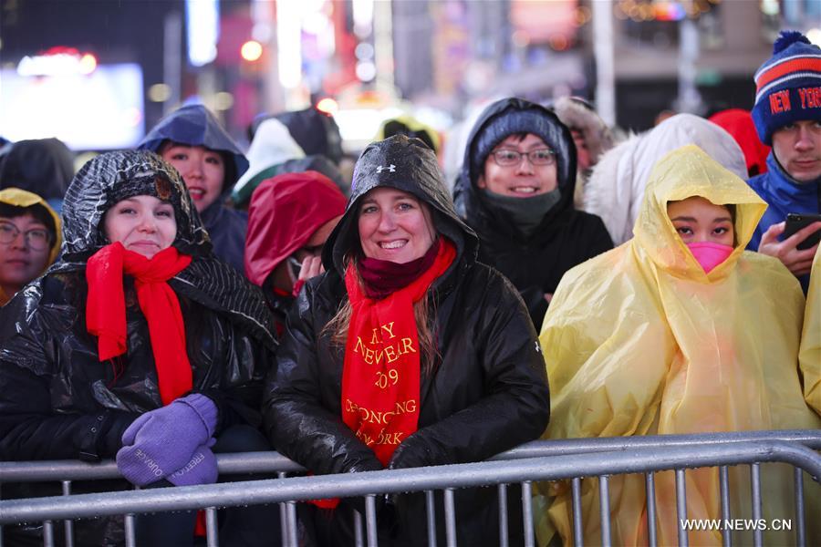 U.S.-NEW YORK-TIMES SQUARE-NEW YEAR CELEBRATION