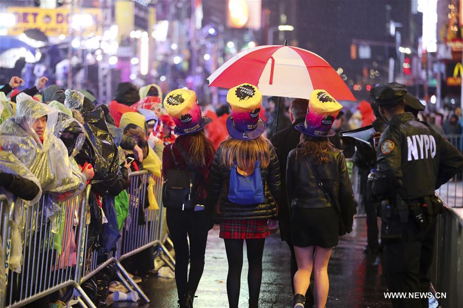 U.S.-NEW YORK-TIMES SQUARE-NEW YEAR CELEBRATION