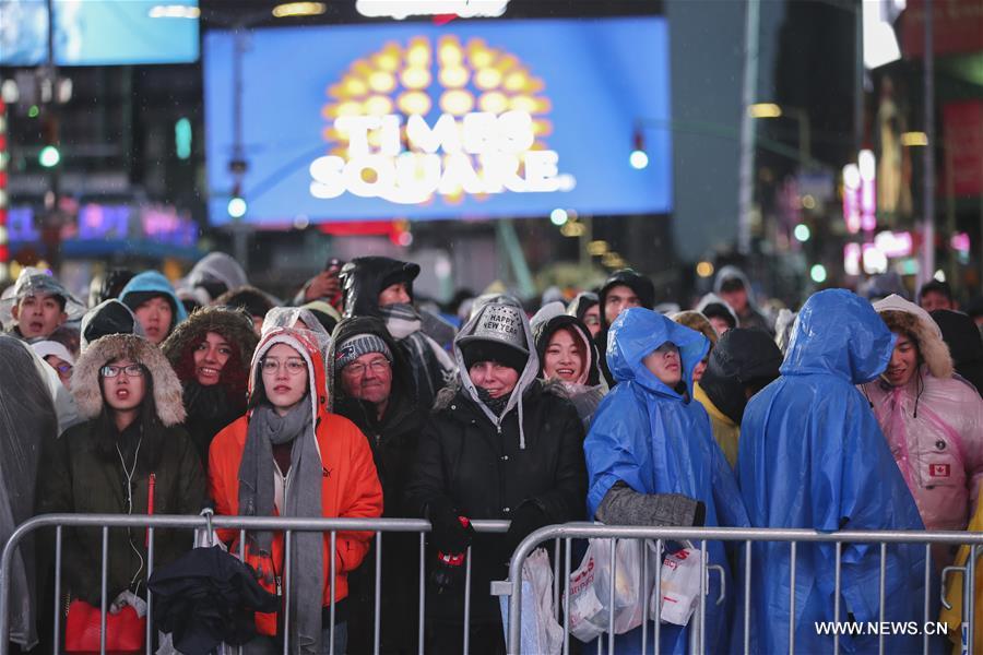 U.S.-NEW YORK-TIMES SQUARE-NEW YEAR CELEBRATION