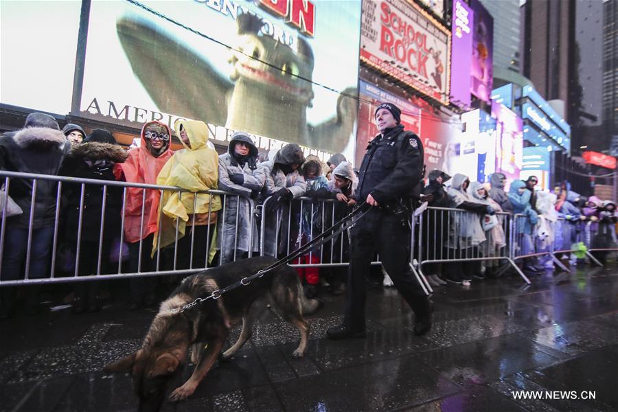 U.S.-NEW YORK-TIMES SQUARE-NEW YEAR CELEBRATION