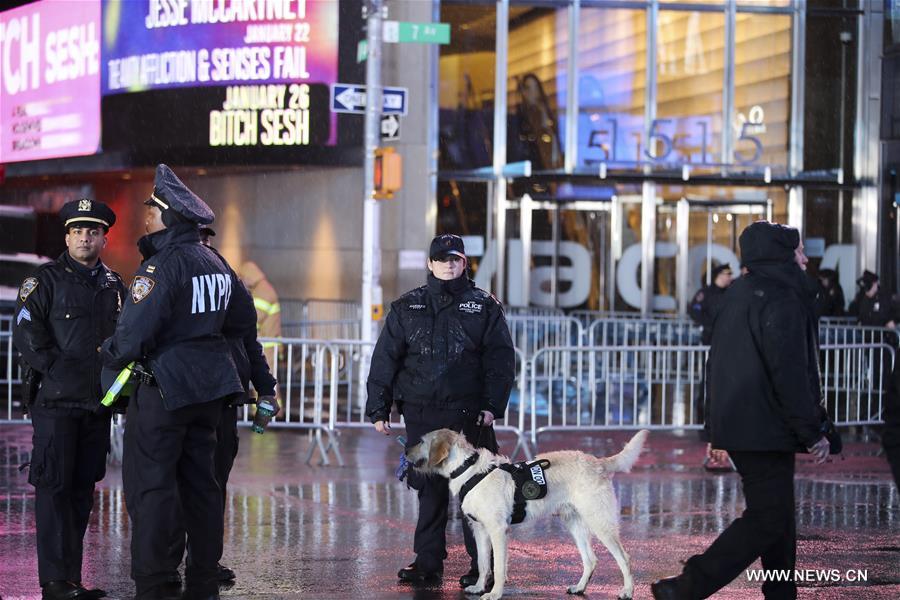 U.S.-NEW YORK-TIMES SQUARE-NEW YEAR CELEBRATION