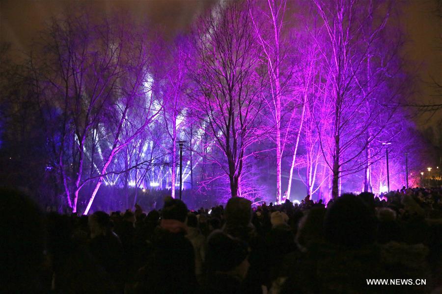 FINLAND-ESPOO-LASER SHOW-NEW YEAR