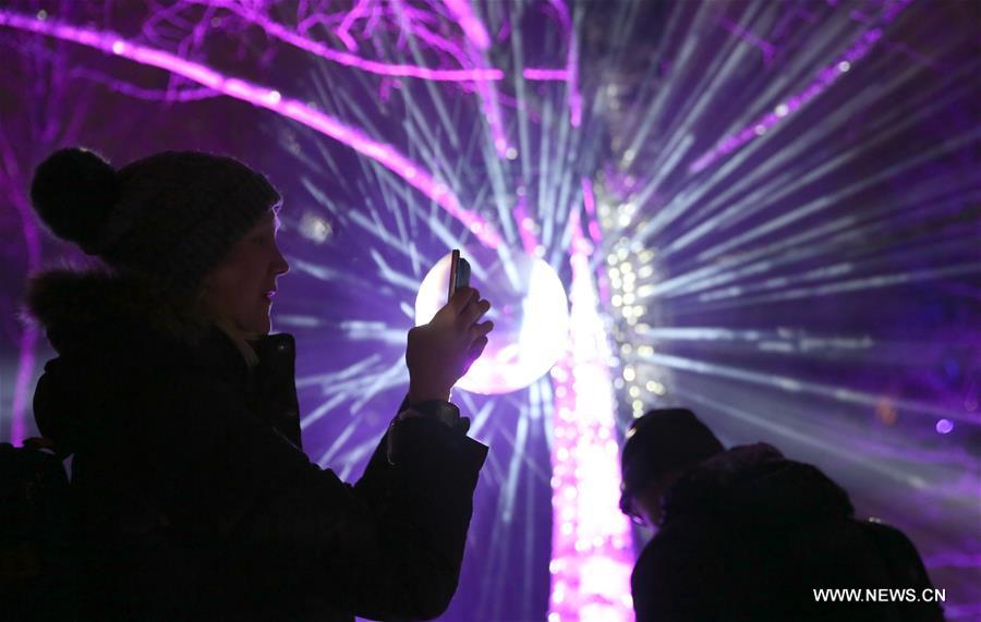 FINLAND-ESPOO-LASER SHOW-NEW YEAR