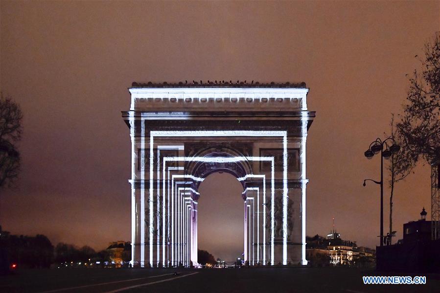 FRANCE-PARIS-NEW YEAR-TRIUMPHAL ARCH-PROJECTION AND FIREWORK SHOW