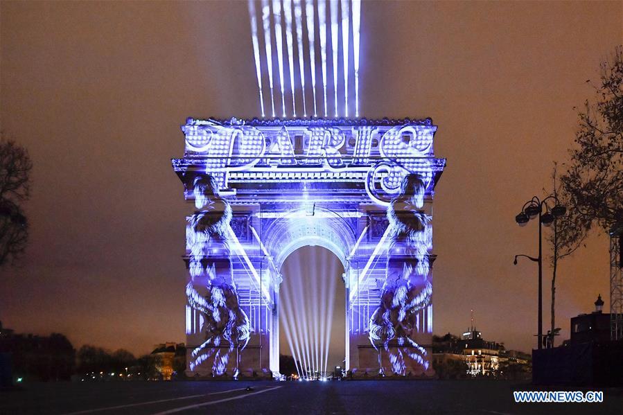 FRANCE-PARIS-NEW YEAR-TRIUMPHAL ARCH-PROJECTION AND FIREWORK SHOW