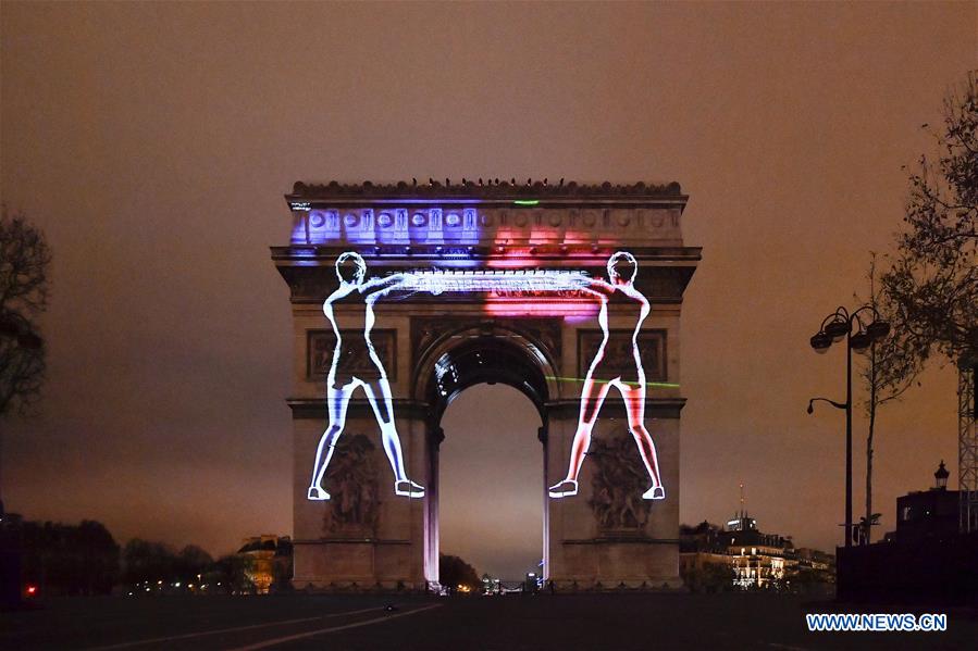 FRANCE-PARIS-NEW YEAR-TRIUMPHAL ARCH-PROJECTION AND FIREWORK SHOW