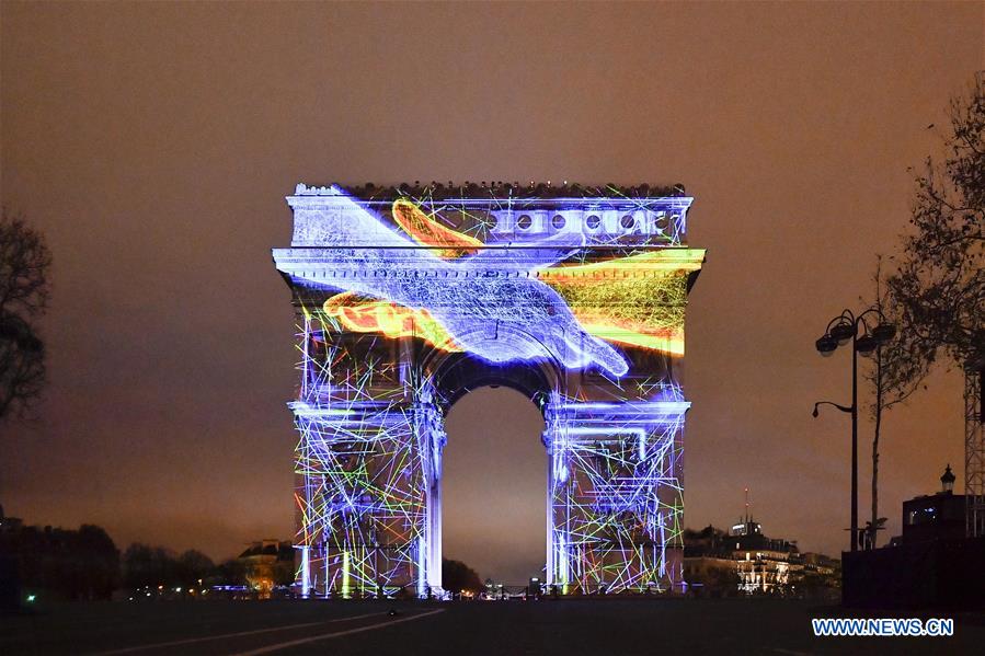 FRANCE-PARIS-NEW YEAR-TRIUMPHAL ARCH-PROJECTION AND FIREWORK SHOW