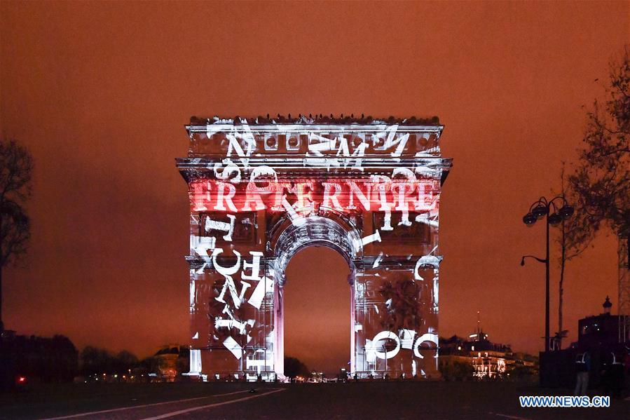 FRANCE-PARIS-NEW YEAR-TRIUMPHAL ARCH-PROJECTION AND FIREWORK SHOW
