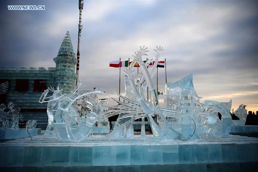 Highlights of international ice sculpture competition in Harbin