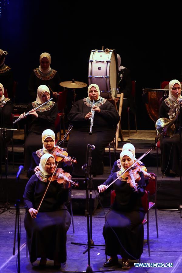 EGYPT-CAIRO-BLIND FEMALE ORCHESTRA-WORLD BRAILLE DAY-PERFORMANCE