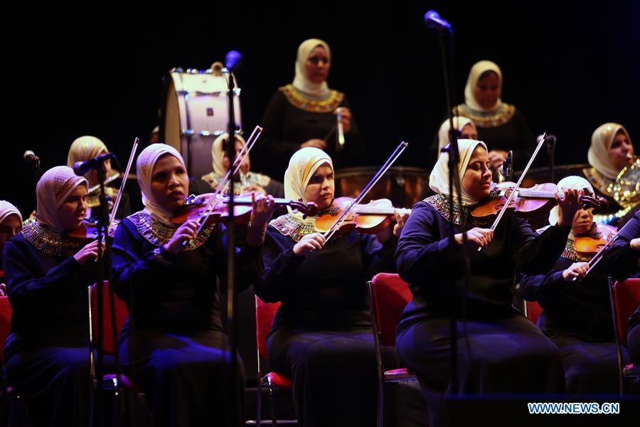 EGYPT-CAIRO-BLIND FEMALE ORCHESTRA-WORLD BRAILLE DAY-PERFORMANCE