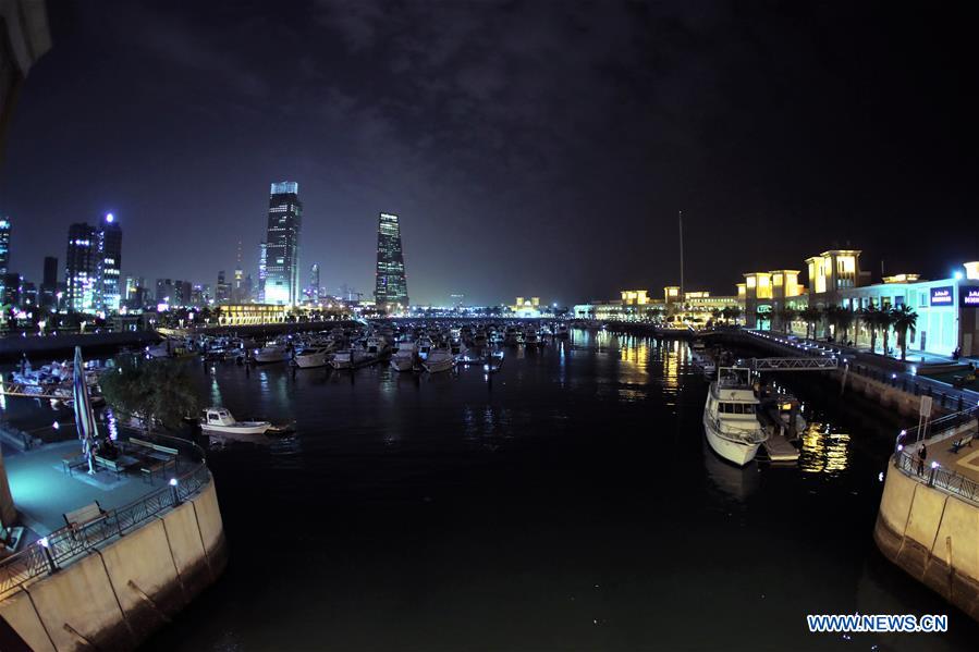 Night view of Kuwait City, capital of Kuwait Xinhua English.news.cn