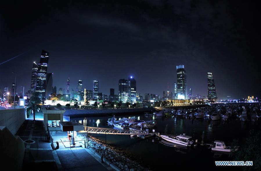Night view of Kuwait City, capital of Kuwait Xinhua English.news.cn