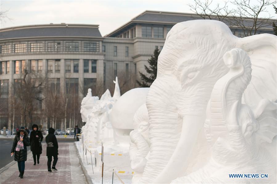 CHINA-HEILONGJIANG-HARBIN-COLLEGE STUDENT-SNOW SCULPTURE COMPETITION (CN)