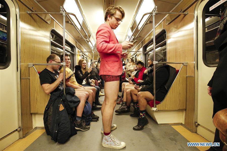 POLAND-WARSAW-NO PANTS SUBWAY RIDE