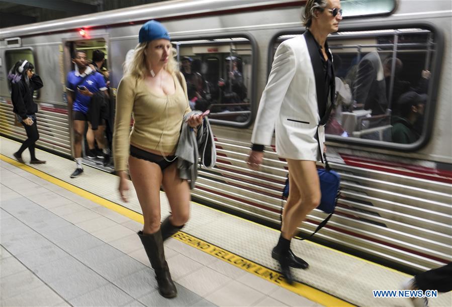U.S.-LOS ANGELES-NO PANTS SUBWAY RIDE
