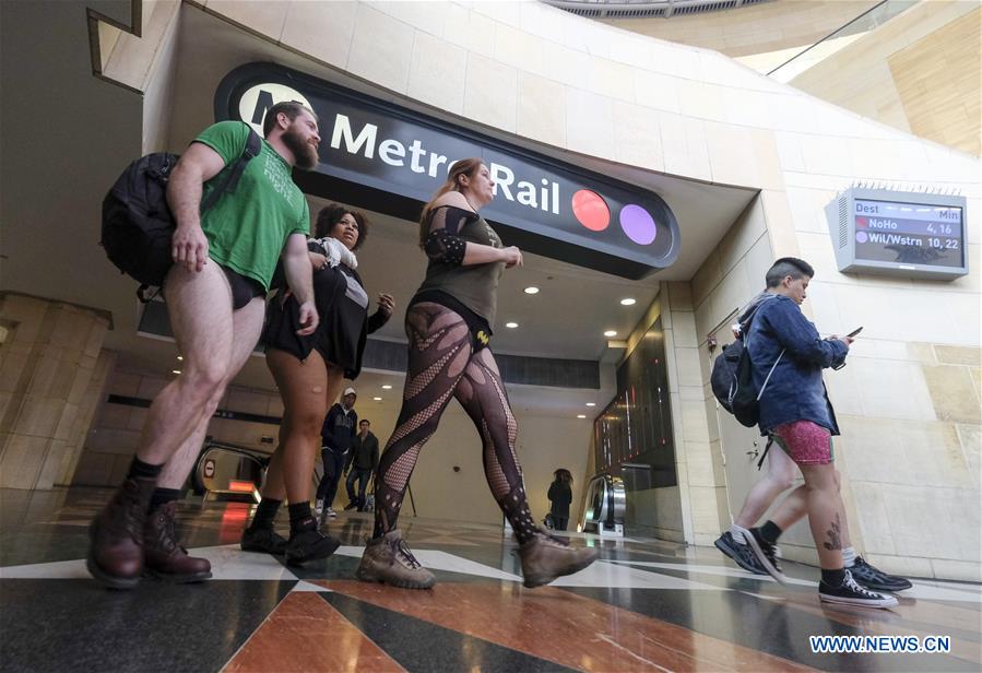 U.S.-LOS ANGELES-NO PANTS SUBWAY RIDE
