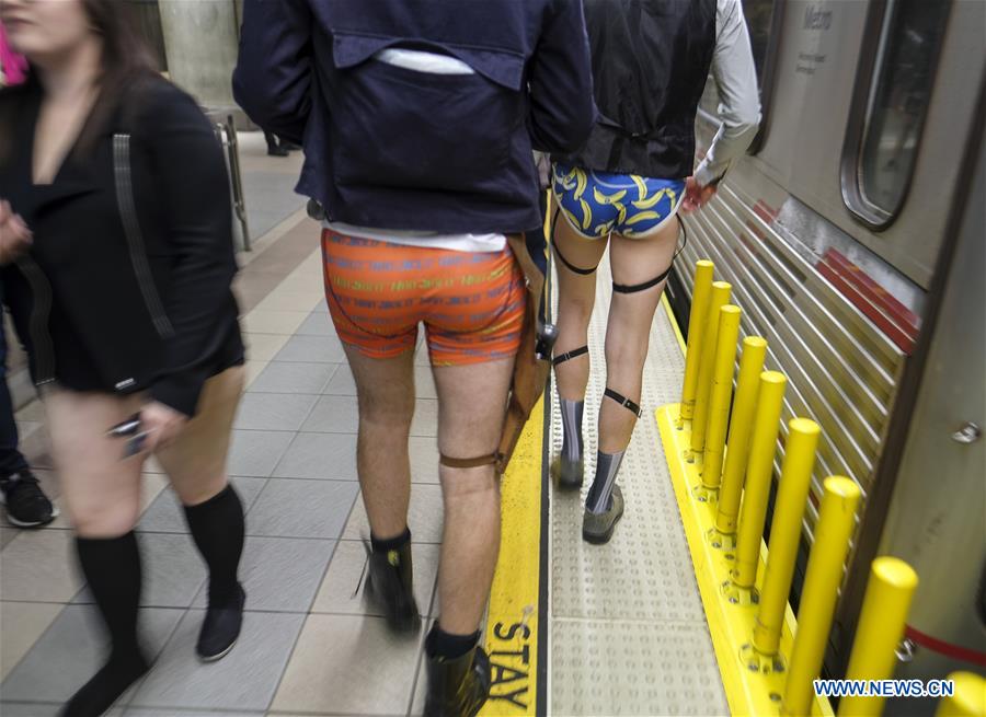 U.S.-LOS ANGELES-NO PANTS SUBWAY RIDE
