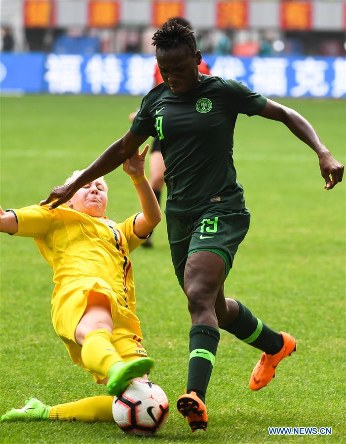 (SP)CHINA-WUHUA-FOOTBALL-WOMEN-ROMANIA VS NIGERIA