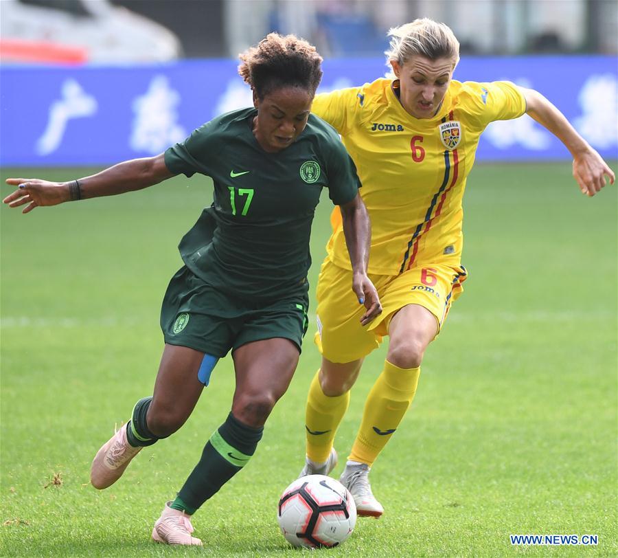 (SP)CHINA-WUHUA-FOOTBALL-WOMEN-ROMANIA VS NIGERIA