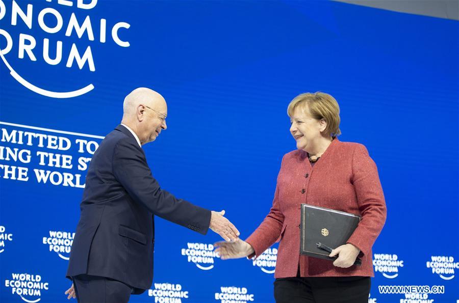 SWITZERLAND-DAVOS-WORLD ECONOMIC FORUM-GERMANY-MERKEL