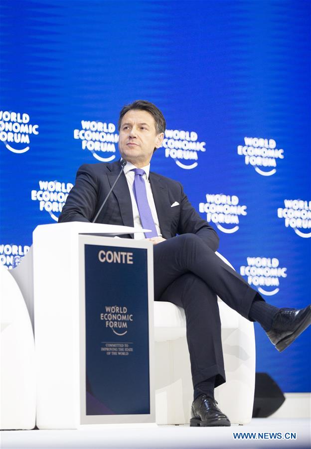 SWITZERLAND-DAVOS-WEF-ANNUAL MEETING-ITALY-CONTE