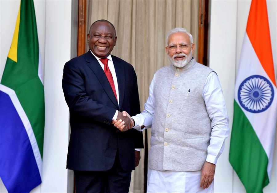 INDIA-NEW DELHI-PM-SOUTH AFRICA-PRESIDENT-MEETING