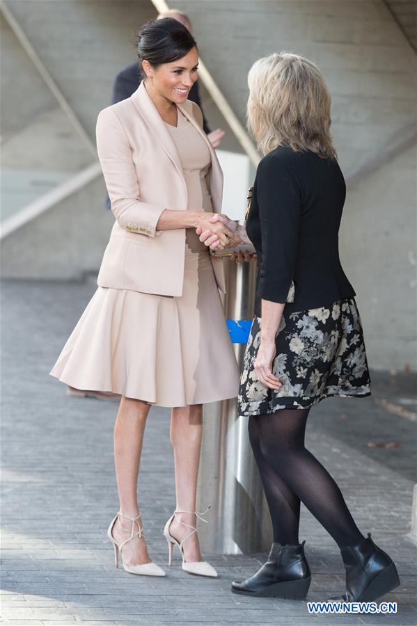 BRITAIN-LONDON-DUCHESS OF SUSSEX-VISIT-NATIONAL THEATRE