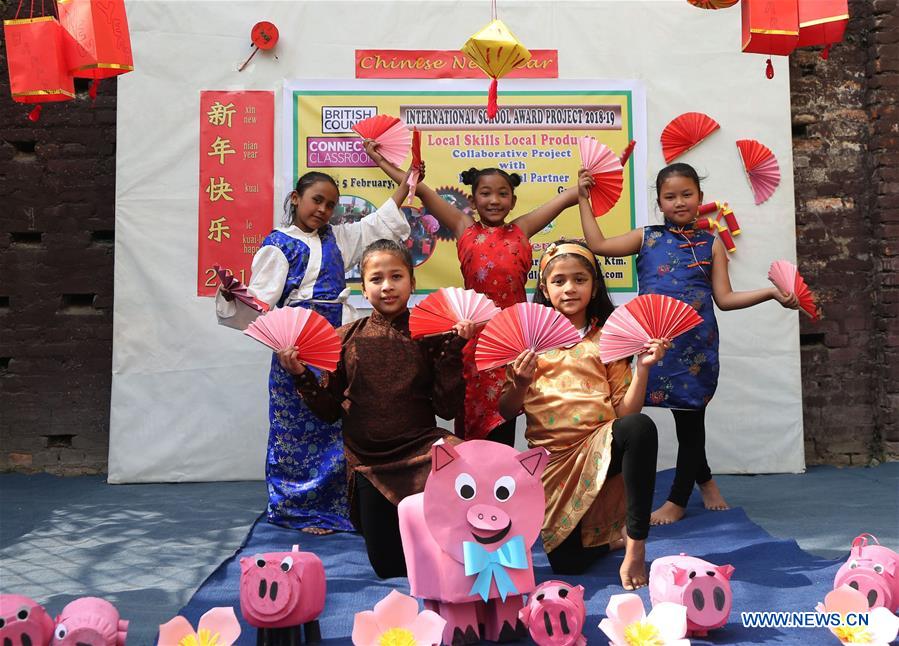 NEPAL-KATHMANDU-SCHOOL-CHINESE LUNAR NEW YEAR-CELEBRATION
