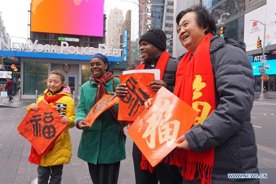 U.S.-NEW YORK-TIMES SQUARE-CHINESE LUNAR NEW YEAR-CELEBRATIONS