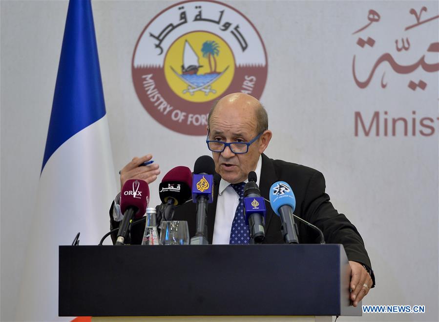 QATAR-DOHA-FM-FRANCE-FM-PRESS CONFERENCE