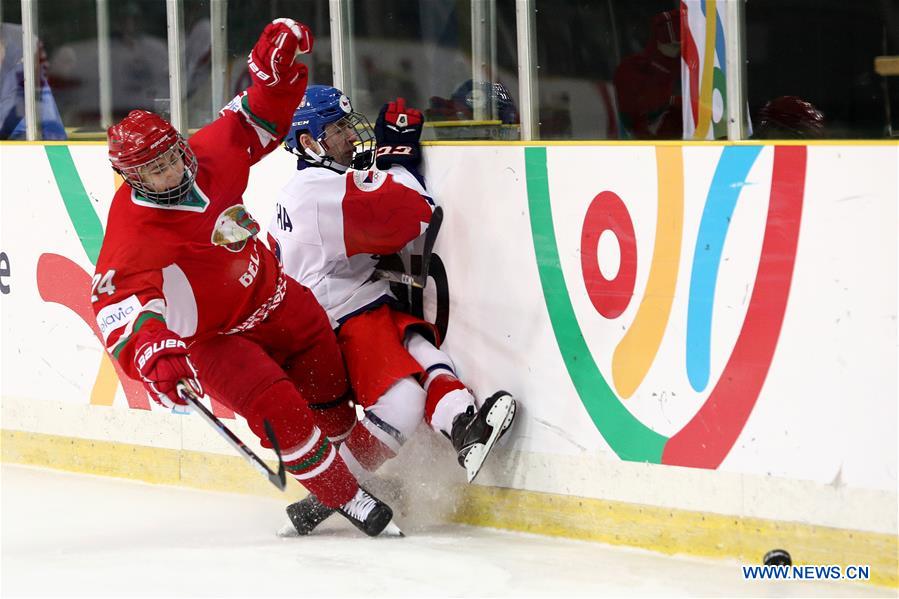 (SP)BOSNIA AND HERZEGOVINA-SARAJEVO-EUROPEAN YOUTH OLYMPIC FESTIVAL-ICE HOCKEY FINAL-CZECH REPUBLIC VS BELARUS