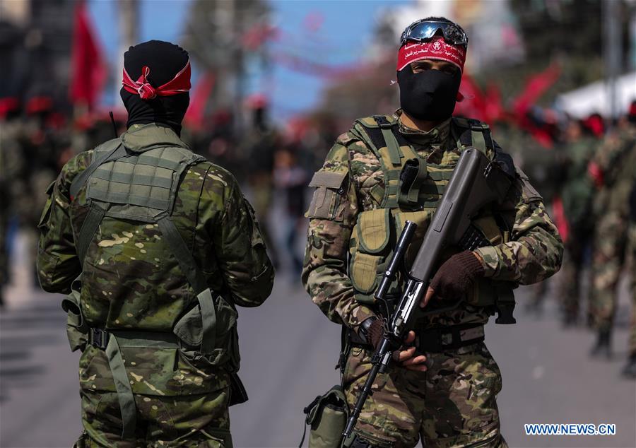 MIDEAST-GAZA-MILITARY-MARCH