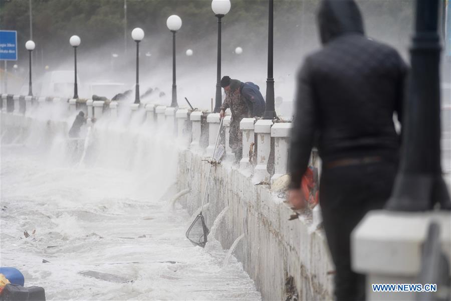 MALTA-ST. PAUL'S BAY-BAD WEATHER-FISH
