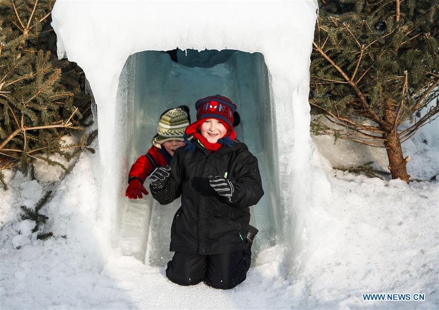 U.S.-WISCONSIN-LAKE GENEVA-ICE CASTLE