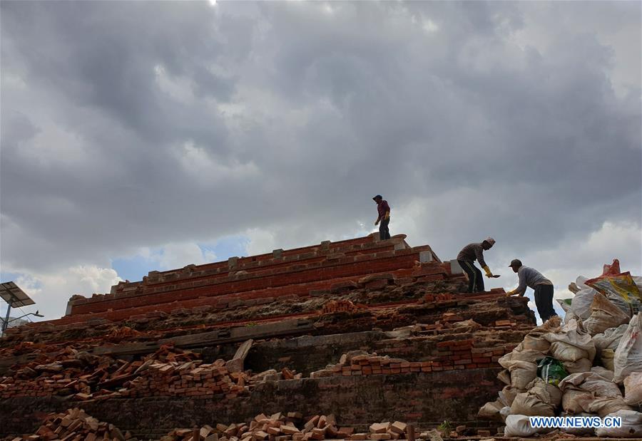 NEPAL-KATHMANDU-HANUMANDHOKA DURBAR SQUARE-RECONSTRUCTION