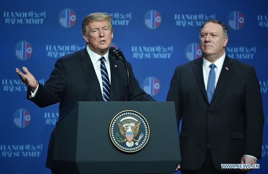 Xinhua Headlines: DPRK, U.S. leaders end Hanoi summit with no deal, more efforts needed in future