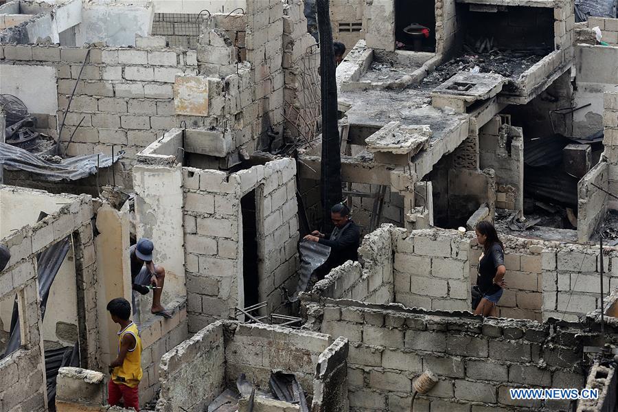 PHILIPPINES-QUEZON CITY-RESIDENTIAL FIRE-AFTERMATH