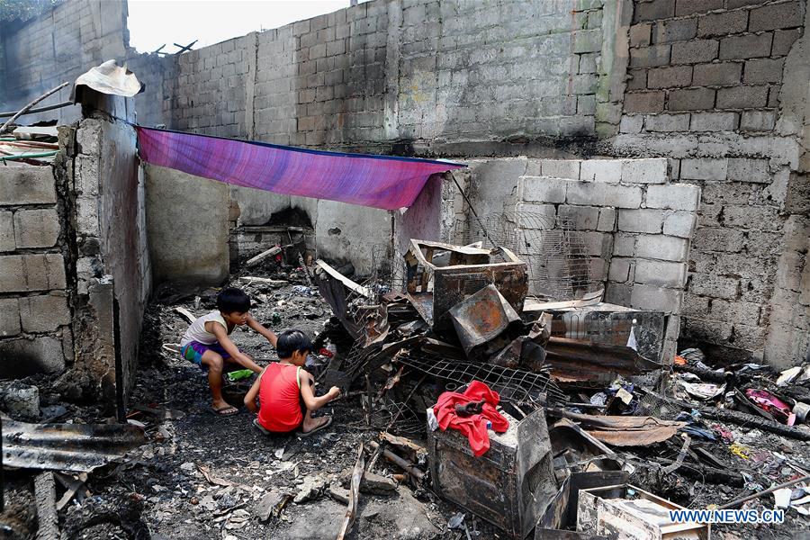 PHILIPPINES-QUEZON CITY-RESIDENTIAL FIRE-AFTERMATH