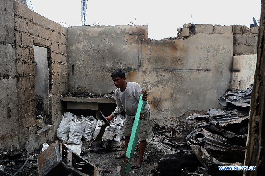 PHILIPPINES-QUEZON CITY-RESIDENTIAL FIRE-AFTERMATH