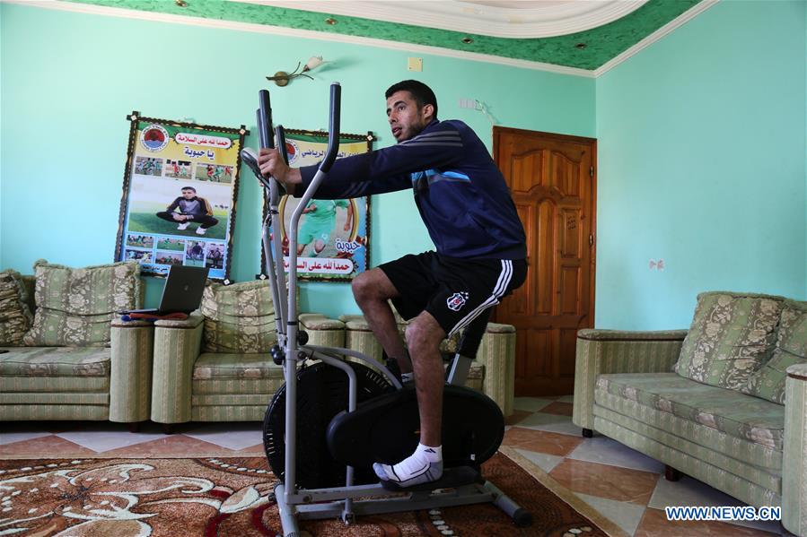 PALESTINE-GAZA-WOUNDED FOOTBALL PLAYER