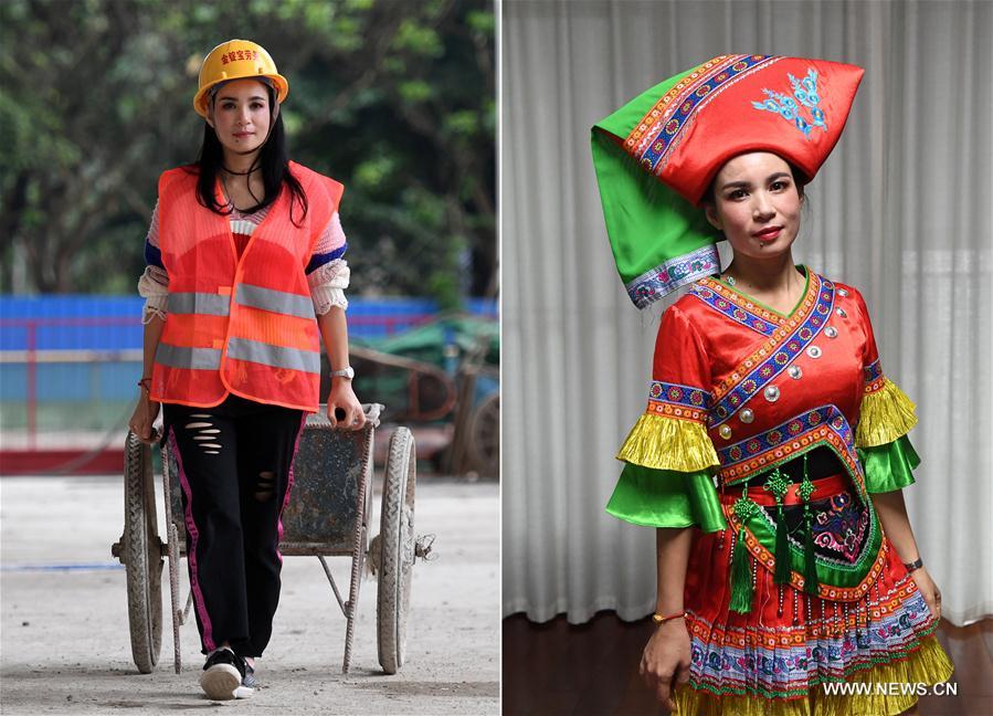 CHINA-NANNING-FEMALE CONSTRUCTION WORKERS-DRESS (CN)