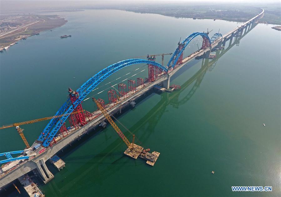 CHINA-HUBEI-HIGH-SPEED RAILWAY-BRIDGE-CONSTRUCTION (CN)