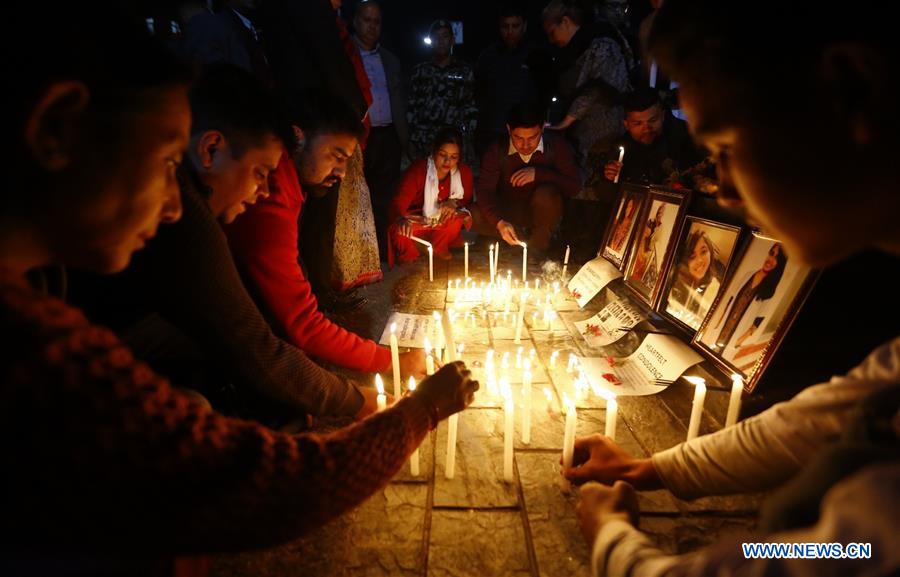 NEPAL-KATHMANDU-CANDLE LIGHT-US-BANGLA PLANE-CRASH