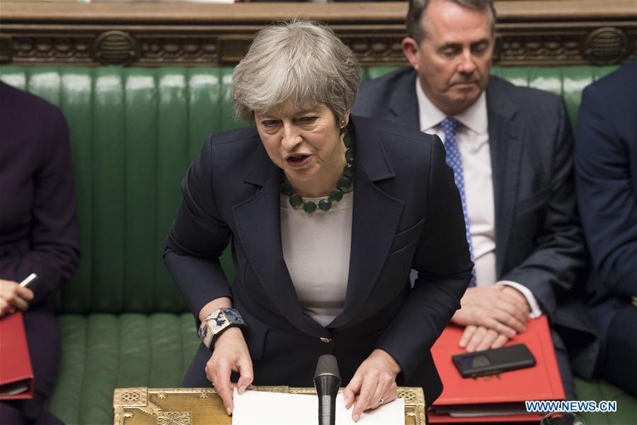 BRITAIN-LONDON-NO-DEAL BREXIT-MPS-REJECTION